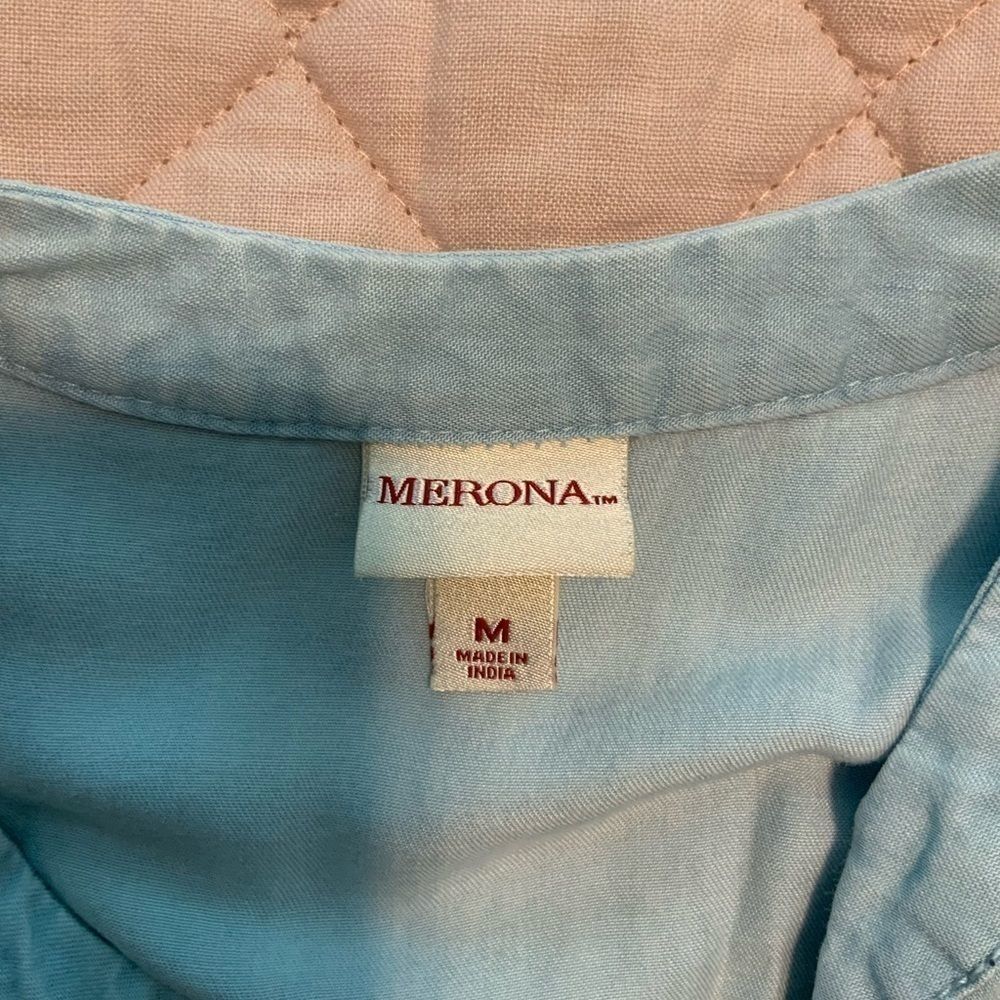 Merona blue dress with buttons size M - Picture 3 of 6